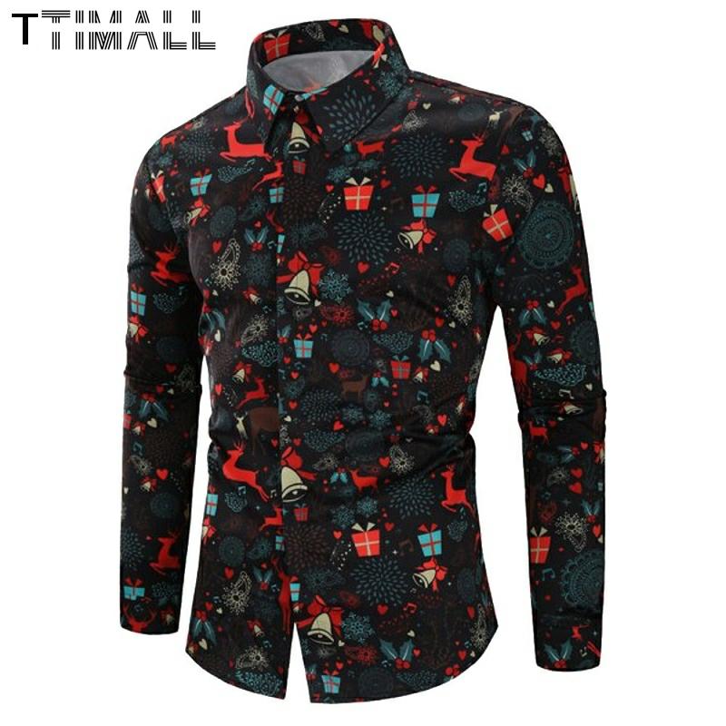 Miesten paidat miesten paidat joulupaita pusero miesten rento teema napit paita toppipuserot camisa masculina