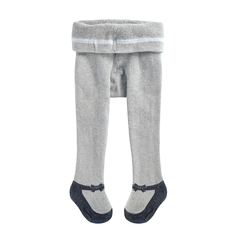 Baby Strumpfhosen Strümpfe Kleinkind Einfarbig Plus Samt Gestrickt Verdicken Vlies Gefüttert Winter warm Nahtlose Baumwolle Gamaschen: einstellen2-grau / 6-12 Monate