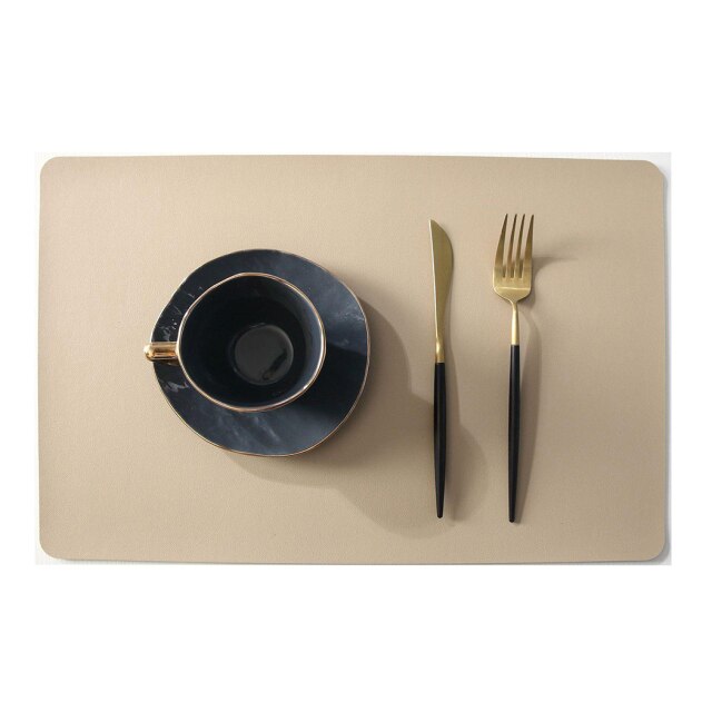 Cup Pad Placemat Dining Family Mat Restaurants PVC Replacement Wedding: Beige
