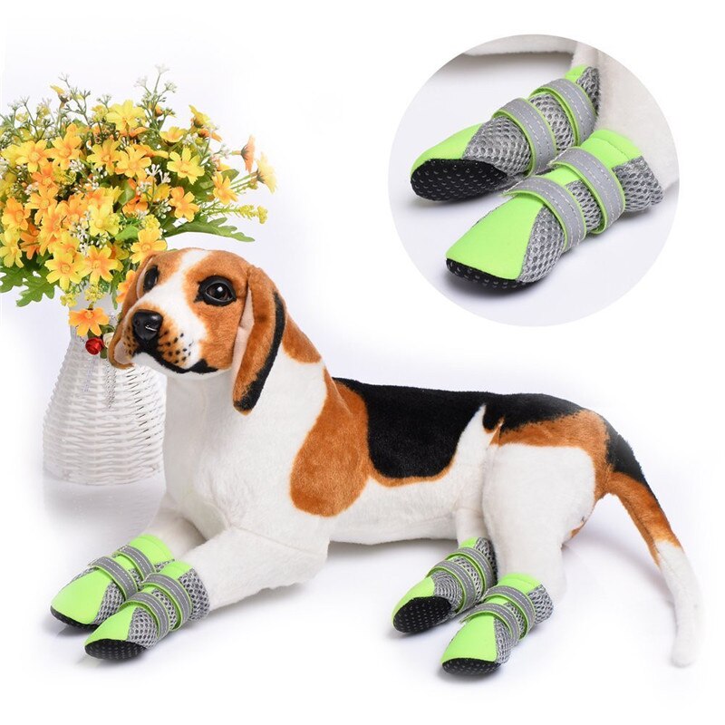 4 Stks/set Hond Schoenen Mesh Ademend Comfortabele Zachte Bodem Schoenen voor Indoor Antislip Schoenen voor Hond Huisdier Schoenen Levert