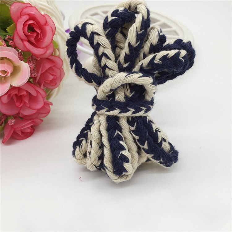 7mm Three-strand Thick Twisted Cotton Cord Clothes Bag Decorative Braid Rope For DIY Craft Handmade Accessories Home Decoration: Gun Metal