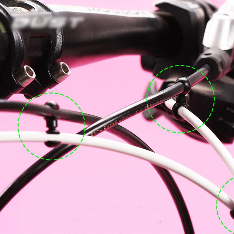 20 pçs cabo de freio mtb s estilo clipes peças da bicicleta fivela mangueira guia da bicicleta cruz linha clipe cabos habitação peças da bicicleta