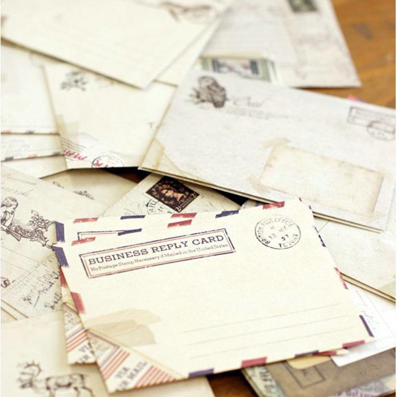 12Pcs/Set Mini Retro Style Travel Envelop Kraft Paper Envelopes For Letter Mini Postcard Small Greeting Years Greeting