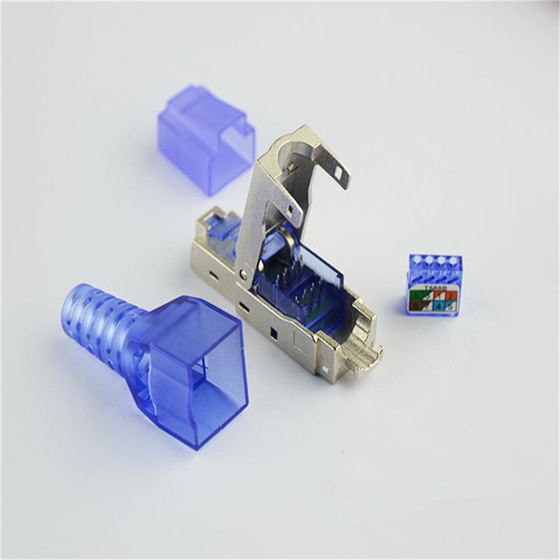 Connettore RJ45 Cat7 connettore Ethernet Rj 45 connettori Cat 7 testa di cristallo schermato 10G 8P8C rete spina modulare metallo in lega di zinco