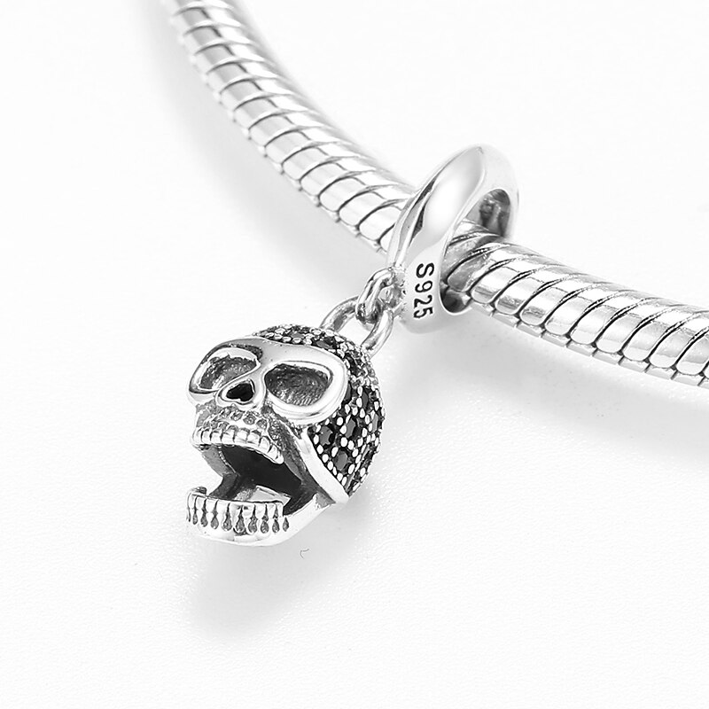 Real 925 Sterling Zilveren Schedel Kralen Hanger Voor Sieraden Maken Fit Originele Vrouwen Diy Charm Zilver 925 Armbanden