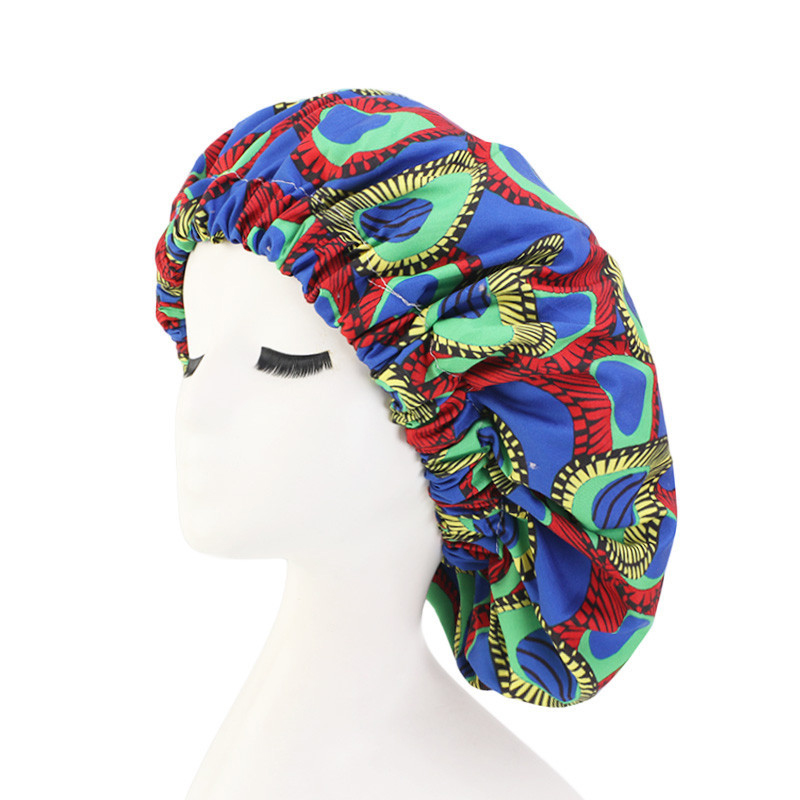 Gorro de dormir de satén de seda africana para niña y mujer, sombrero de banda ancha elástica, gorra de noche ajustable, sombreros de pelo Natural rizado, gorros para niña y mujer: 6
