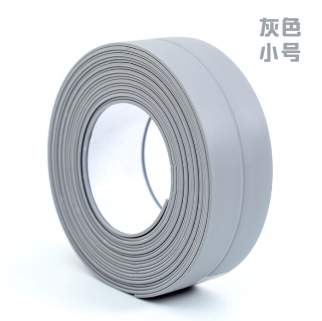 3,3 m * 38/22mm Badezimmer Dusche Waschbecken Badewanne Abdichtung Streifen Band Weiß PVC Selbst-klebstoff Wasserdicht wand Aufkleber Bad Küche: Gray small