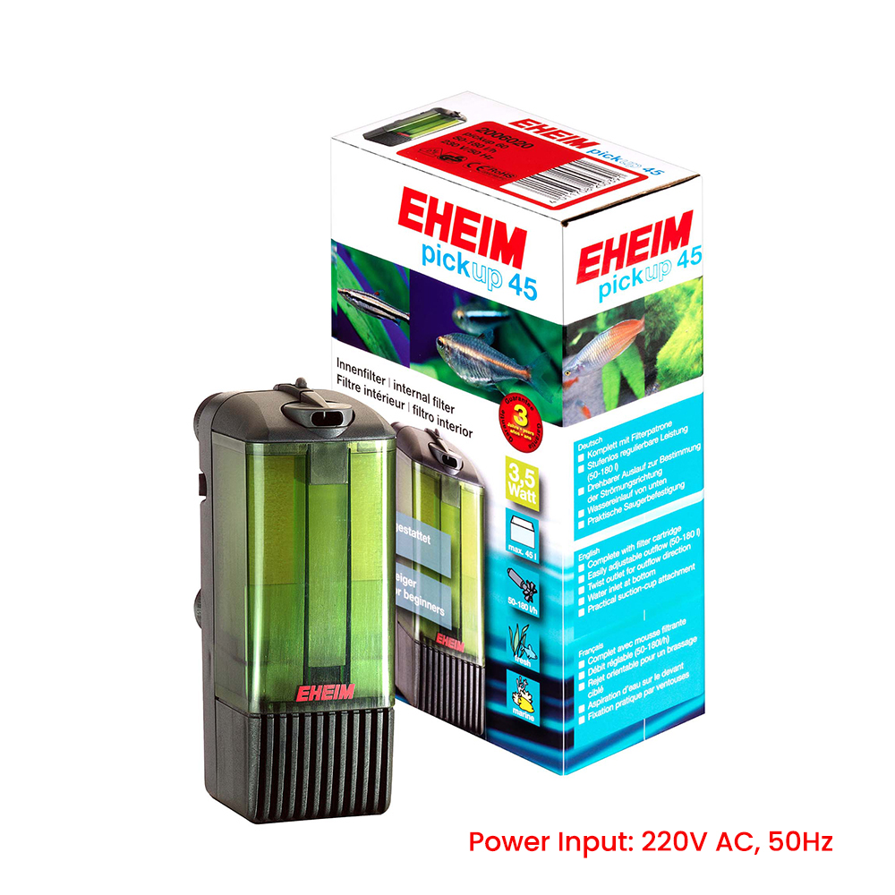 EHEIM Pickup 45/60/160/220 Filtro interno de agua de acuario silencioso compacto para pequeños tanques de peces de agua dulce y salada: L / Negro
