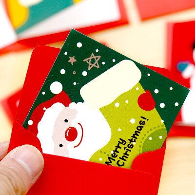 (12 Pieces/Lot) Mini Cute Cartoon Christmas Square Greeting Card Message Card Greeting Card Cute Card