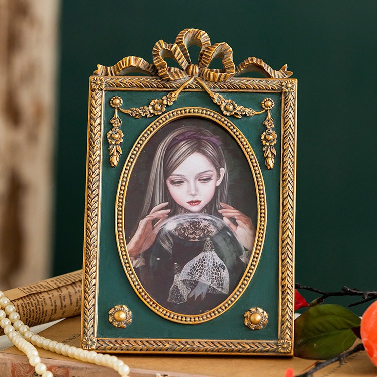 Marco de fotos Vintage de 6 pulgadas, mesa antigua, colgante de pared, marco de exhibición de resina europea para oficina, pasillo, , adornos artísticos