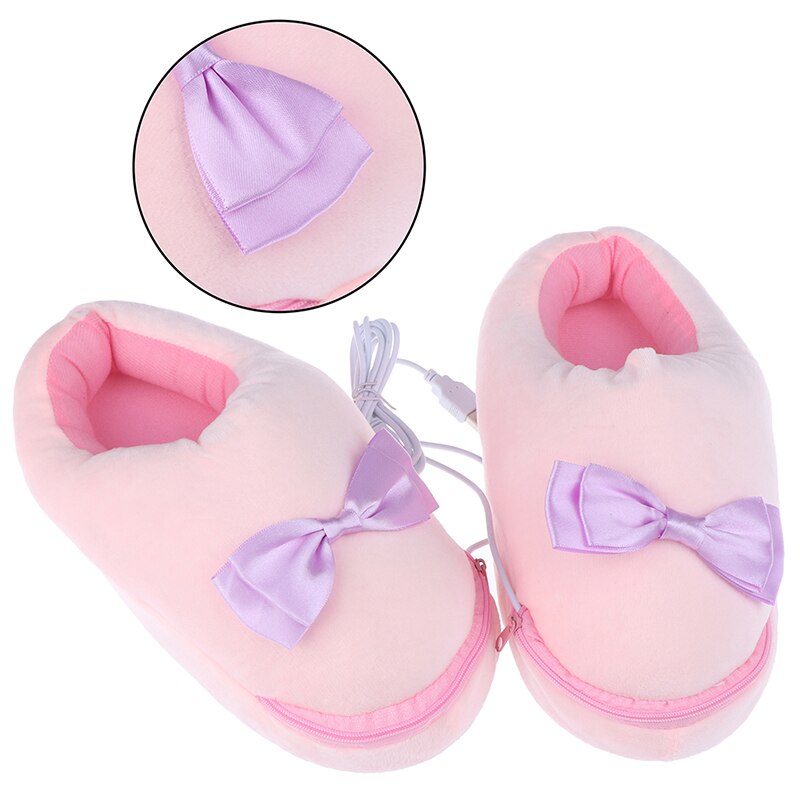 Chaussons chauffants usb pratiques, sûrs et fiables, en peluche, chauffants électriques, en forme de lapins mignons pour filles