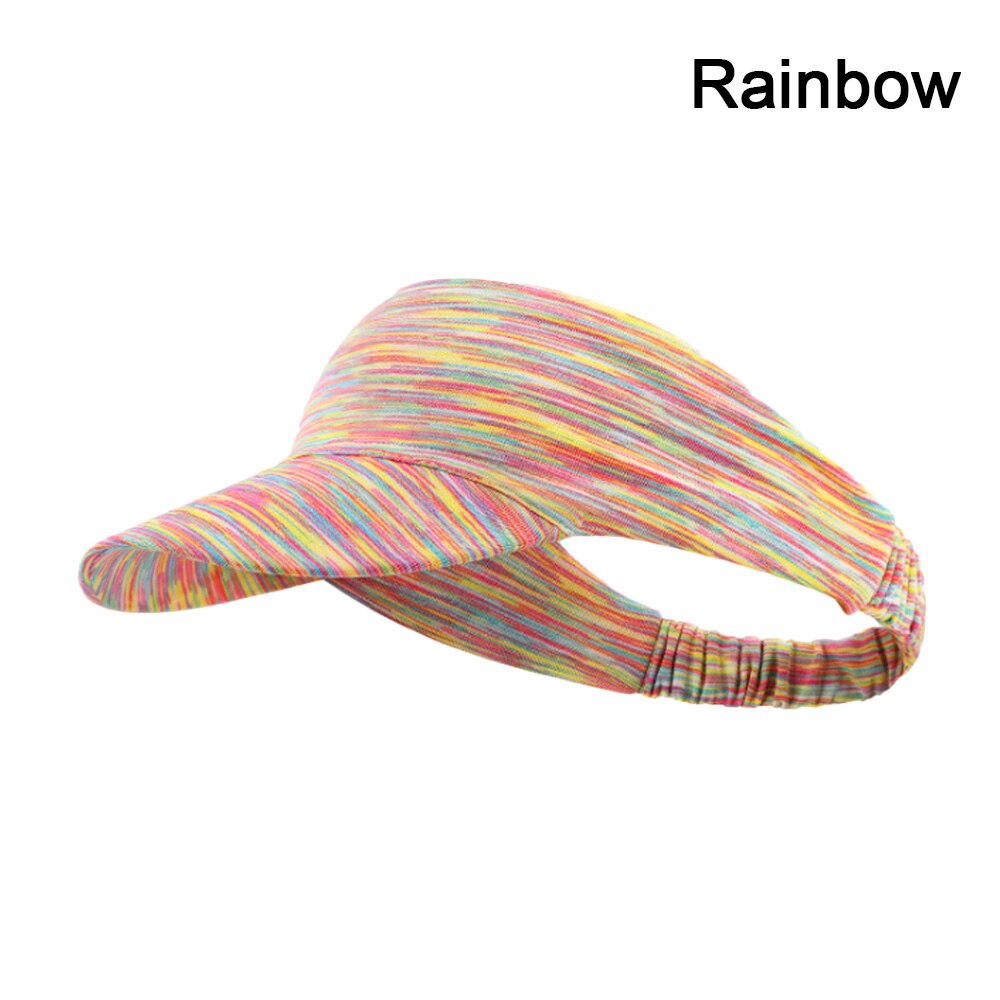 Adjustable Quick Dry Golf Tennis Hat Sun Visor Sports Hat Women Men Lightweight Tie Dye Visor Portable Outdoor Sunscreen Hat: rainbow