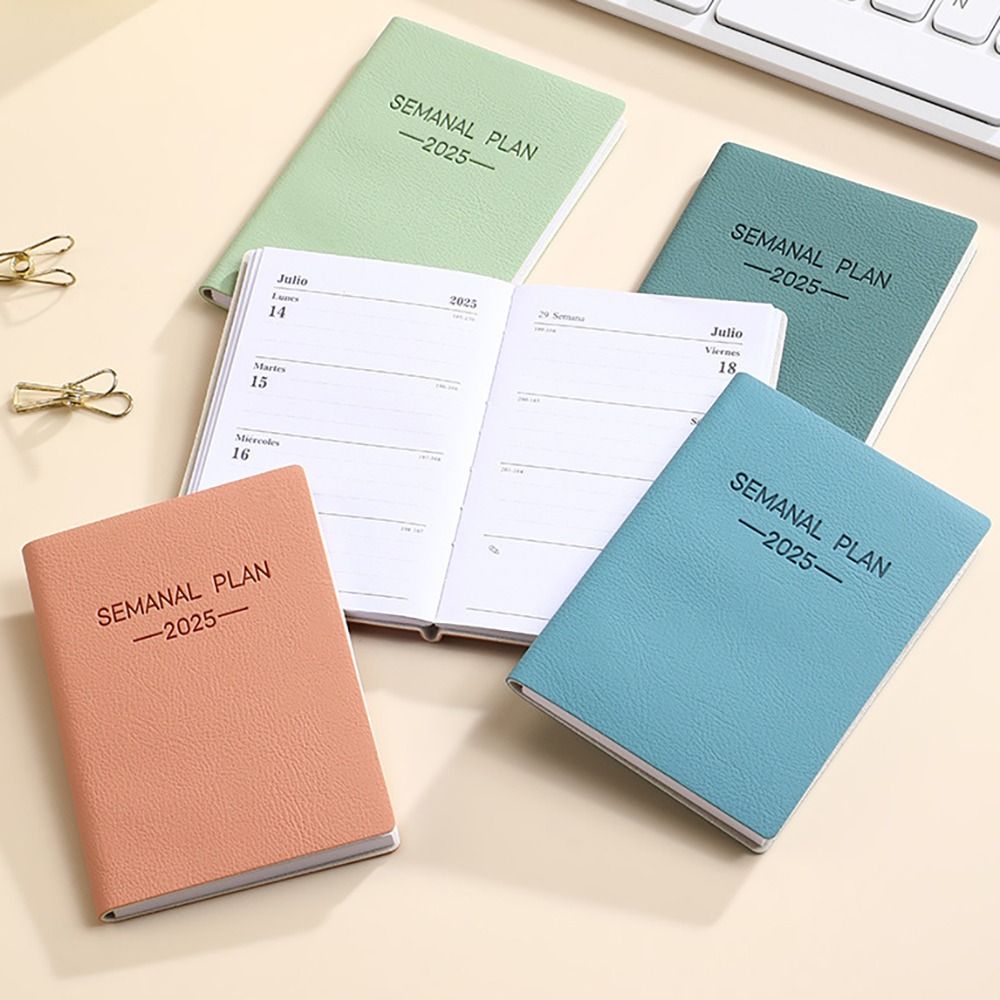 minimalistisch isches a5 2025 Agenda Buch mit Kalender zu tun Liste a5 Notizbuch Spanisch Morandi Farbe 2025 Planer Notizbuch Schul büro