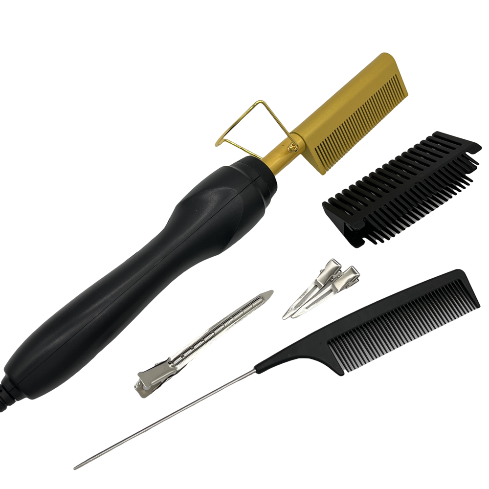 1 ensemble de peigne lisseur brosse peigne pressage chaleur électrique brosses à cheveux électriques outils de coiffure