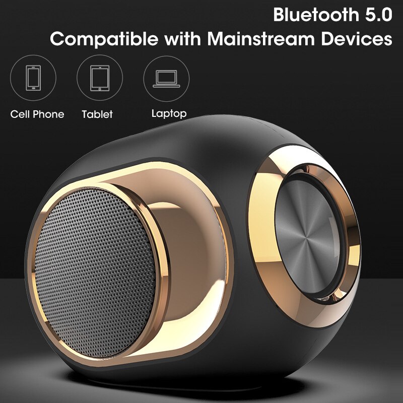 Enceinte Bluetooth X6, haut-parleur, portable, sans fil, technologie TWS 5.0, pour téléphone PC, étanche, support stéréo de musique en extérieur, connexion TF AUX USB FM