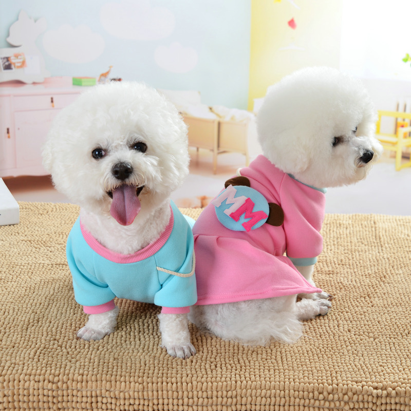 Manteau pour chien à motif de dessin animé, veste pour bouledogue français, jupe pour amoureux mignons, robe pour chiot et chat, gilet en coton, vêtements d'automne et d'hiver pour animaux de compagnie
