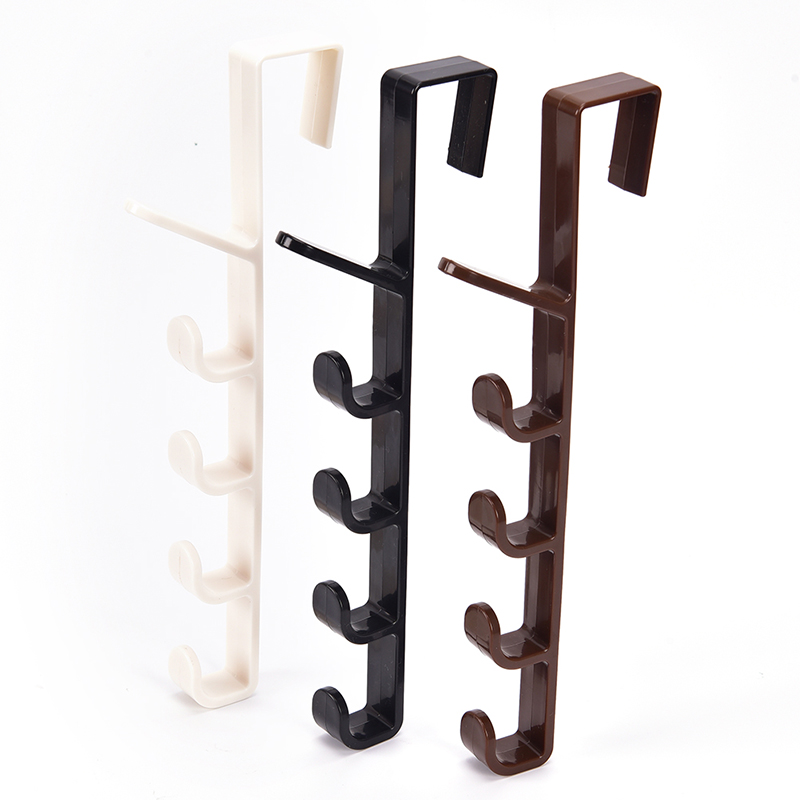 1pc Hat Clothes Bag Hanger Hook Holder Cupboard Door Kitchen Cabinet Back Style Garbage Bag Storage Rack Organizer Hanging