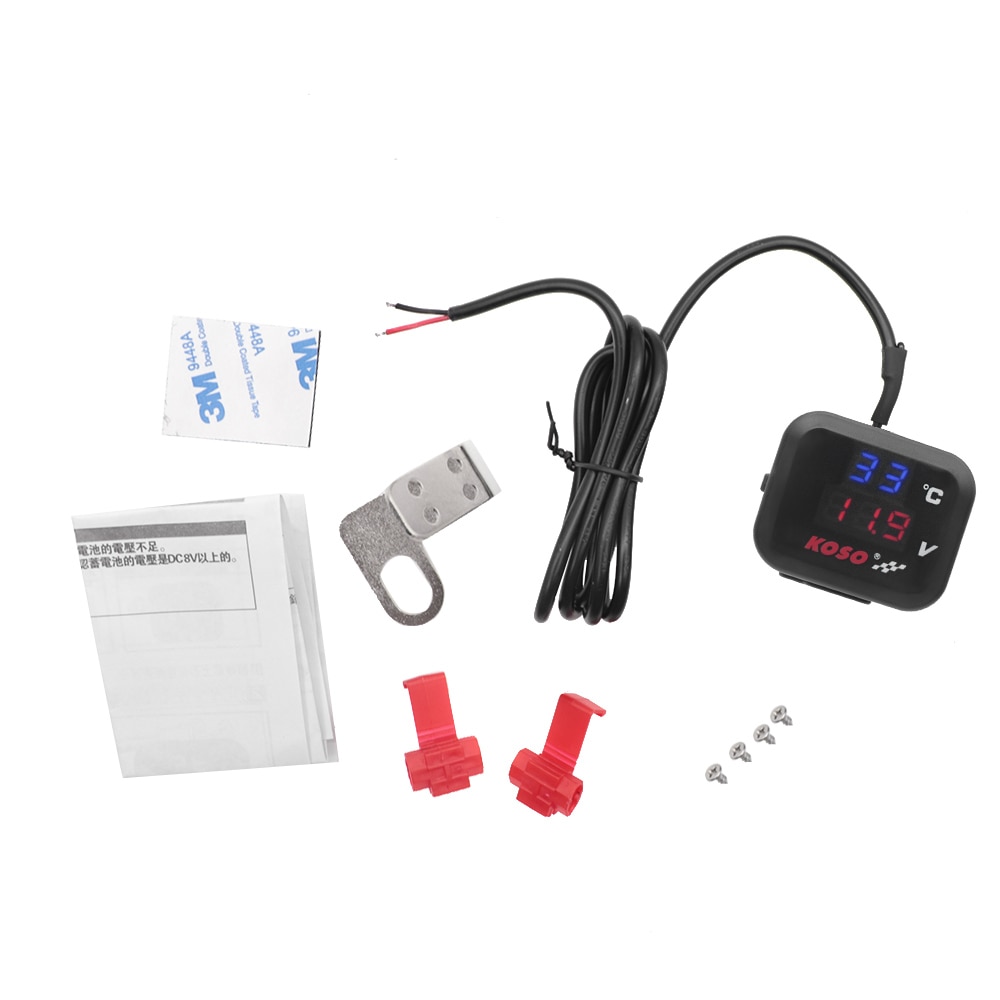 Alcon Racing KOSO Mini Voltímetro Para Motocicleta, Medidor De Voltaje