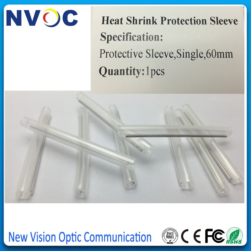 100 stks/partij, 60mm Single Core Krimpkous Glasvezel Splice Protector, FTTH Kabel een Pin Krimpkous Bescherming Mouw