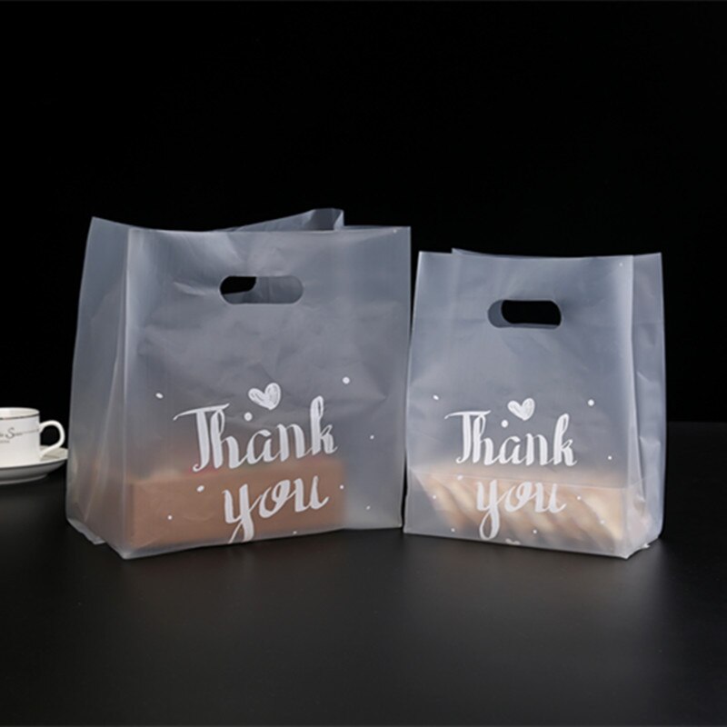 50 Stuks Dank U Plastic Bags Sieraden Plastic Boodschappentassen Kerst Wedding Party Favor Bag Candy Cake Verpakking Tassen