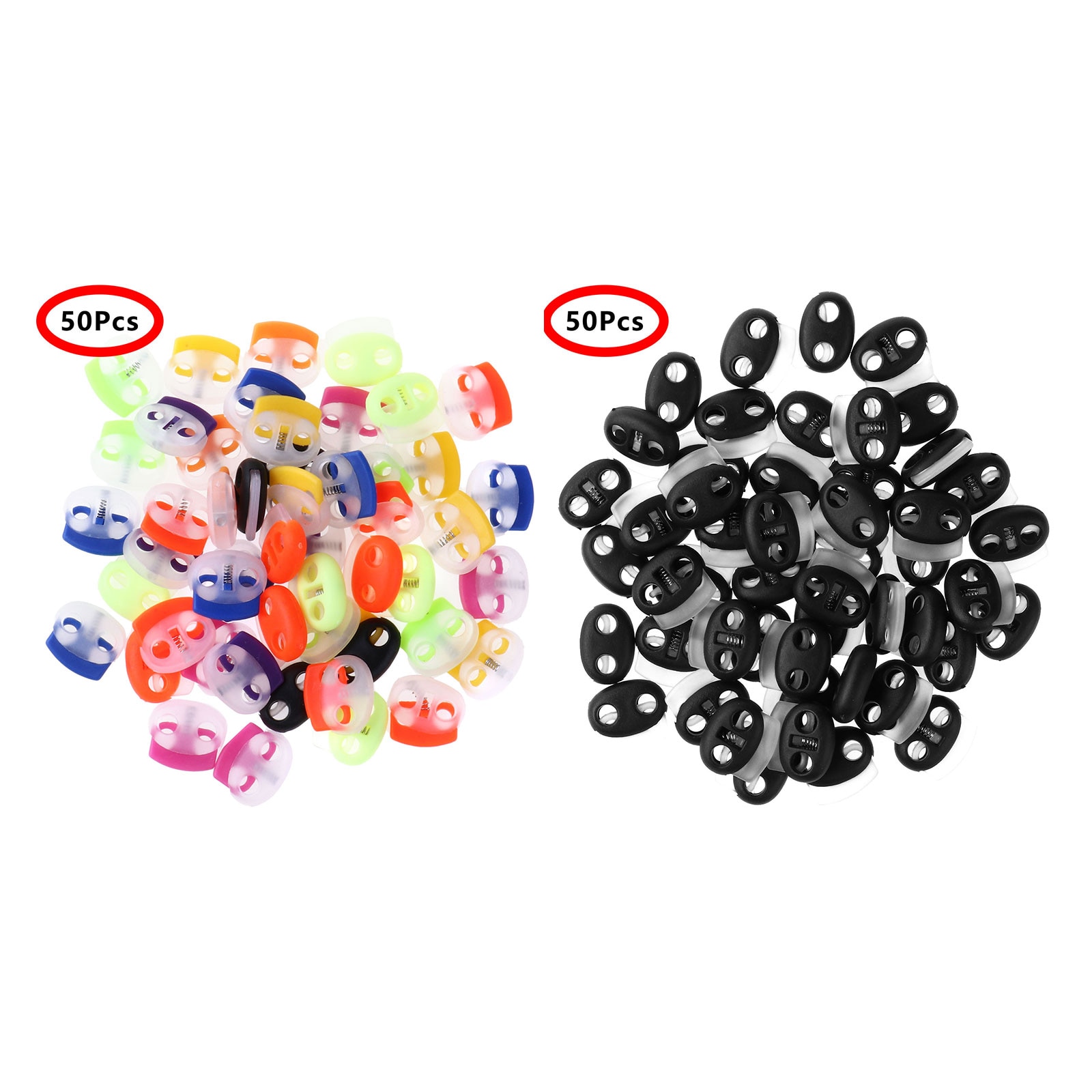 Paracord Accessories Plastic Cord Lock Stoppers Double Hole Lanyard Rope Ends Toggles DIY Shoelace Clothing Strap Fastener Locks