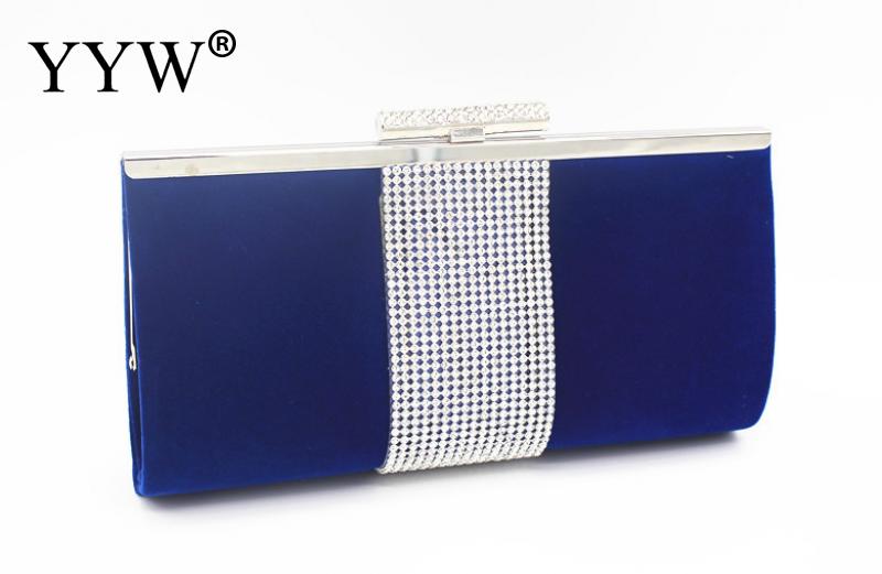 Mode Vrouwelijke Avond Party Bag Red Velour Vrouwen Handtassen Blauw Frame Bag Crossbody Tassen Vrouwen Kleine Clutch Bag Zwart: Blauw