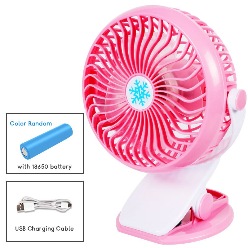 Summer Portable usb Mini Fan Small Flexible Handy Usb Charging Fan Noiseless Rotate 360 Degree Desktop Clip Electric Sleep Fans: Pink