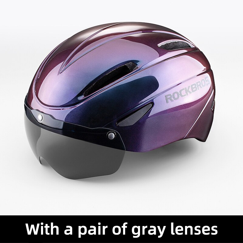 Rockbros Fiets Helm Eps Integraal Gegoten Ademend Fietshelm Mannen Vrouwen Goggles Lens Mtb Racefiets Helm Accessoires: WT-018S-CB