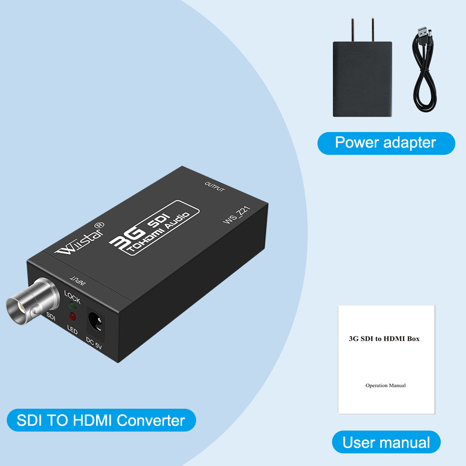 Wiistar Aankomst SDI naar HDMI Audio Video Converter BNC naar HDMI Adapter HD 3G SDI naar HDMI voor monitor HDTV