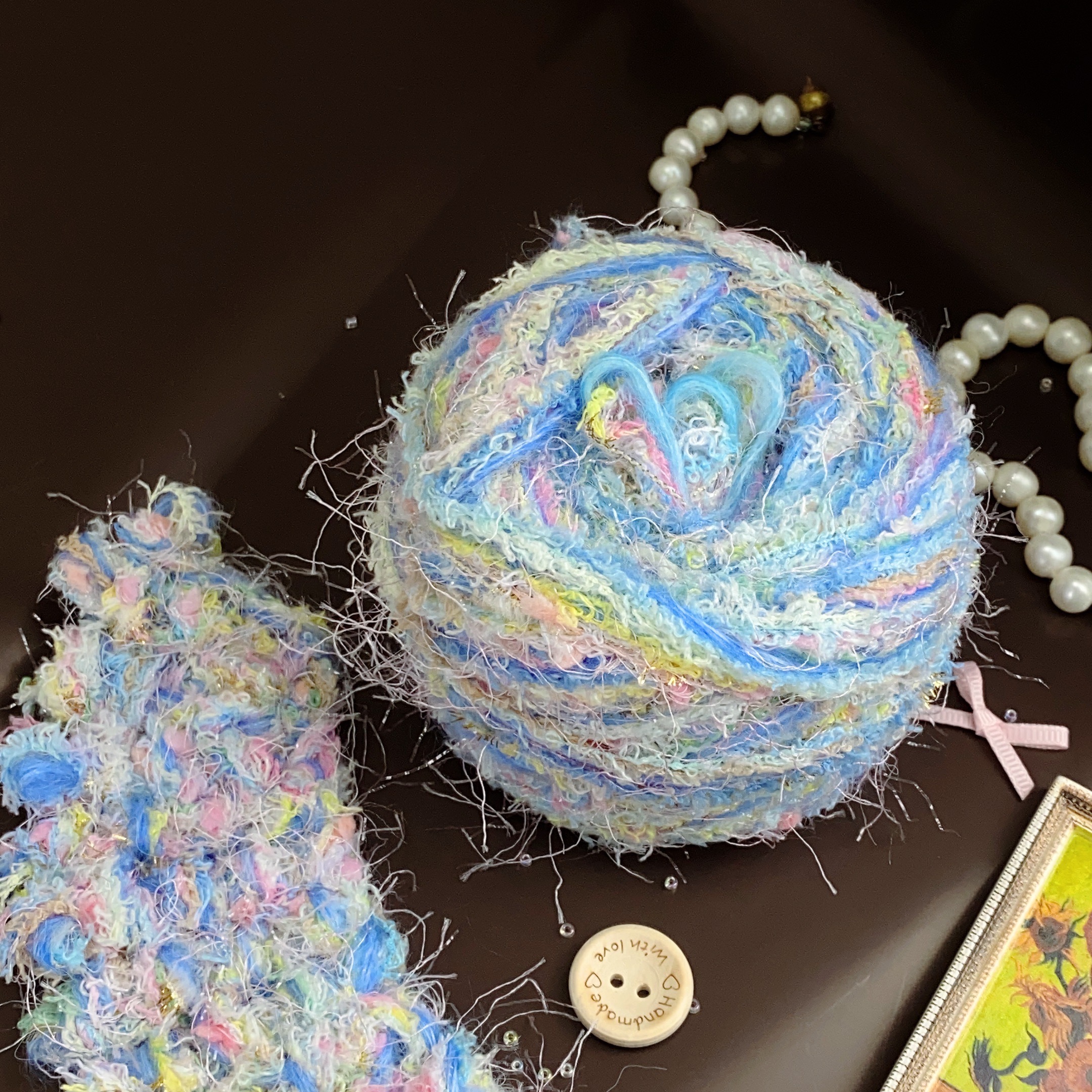 80g Hand Mixed Yarn for Knitting Fancy Knit Yarn Hand Crochet Thread Yarn Mix Crochet Line Handmade Bag Sweater