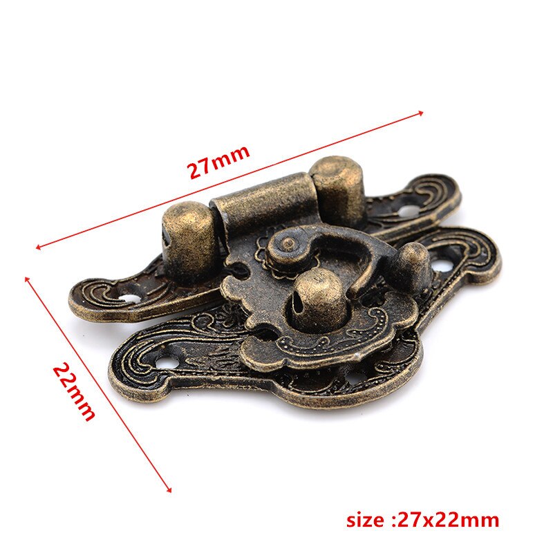 4 stk antik bronze hasp lås smykker trækasse lås mini kabinet spænde sag lås dekorativt håndtag 3 størrelse: Lille størrelse