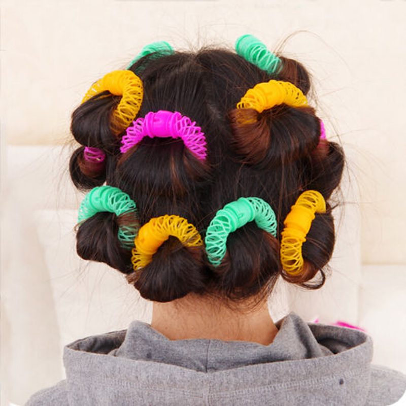 8/16 st hårstyling munkar hårstyling roller frisyr plast mjuk papiljotter spiral lockar rollers flickor gör det själv håraccessoarer