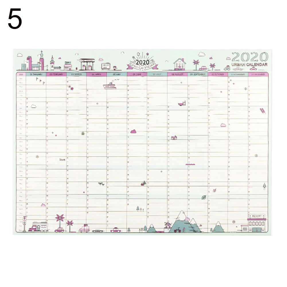 1pc års vægkalender dagplanlægger papir dagsorden dagligt studieskema for kontorskolehjem: 5