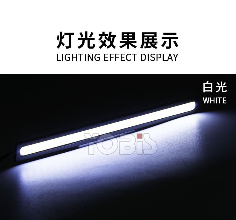 2 STUKS COB DRL LED Driving Dagrijverlichting Werklampen 17cm Verlichting Strip DRL 12V COB LED Waterdicht panel Auto auto led styling: 2pcs white