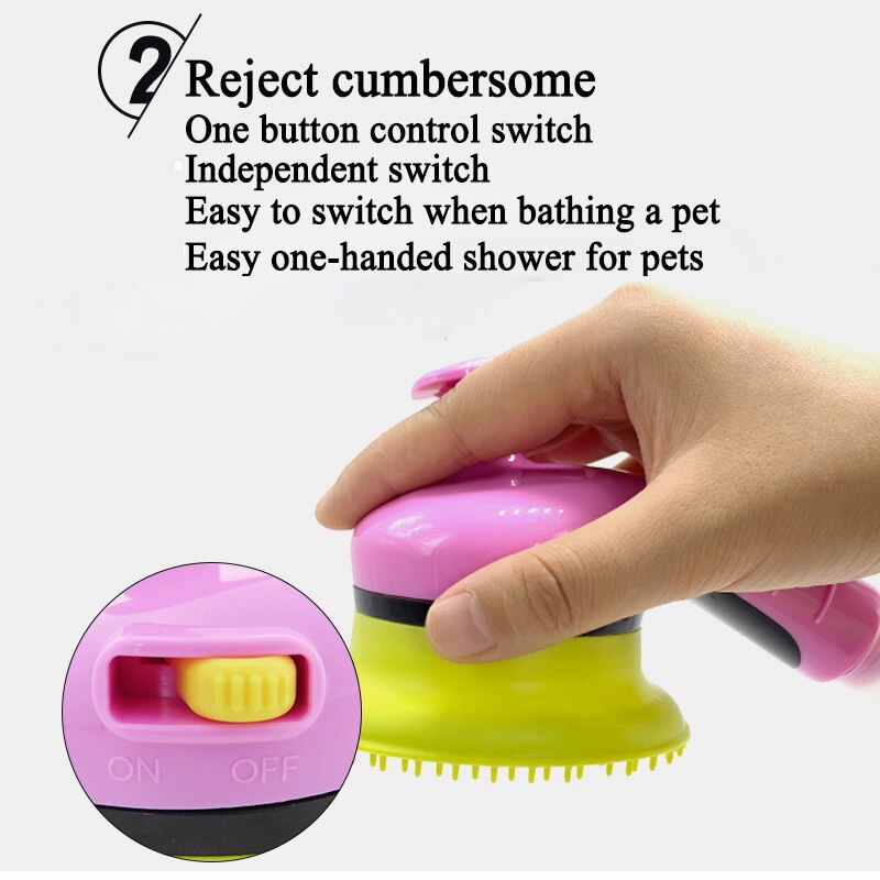 Kæledyr sprøjte hvalp hunde katte vasker pleje badning massage børste håndholdt bruser 5 farve