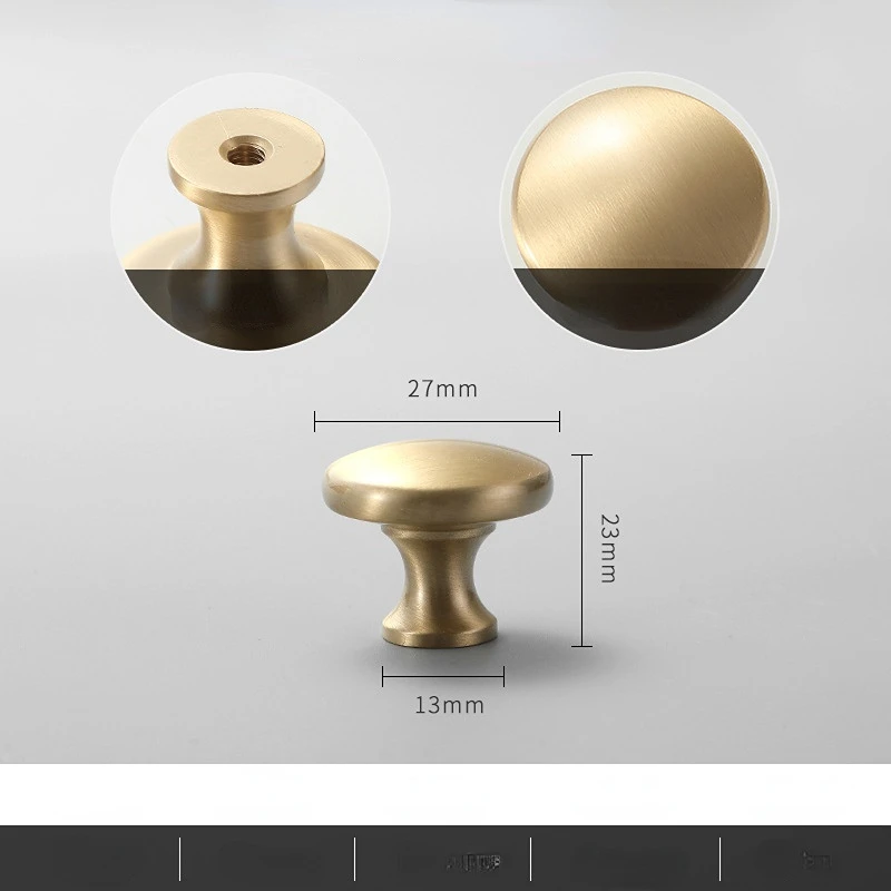 Brass Furniture Handles for Cabinets and Drawers Golden Bright Round Brushed Nordic Luxury Wardrobe Dresser Pull Door Knobs: Orange