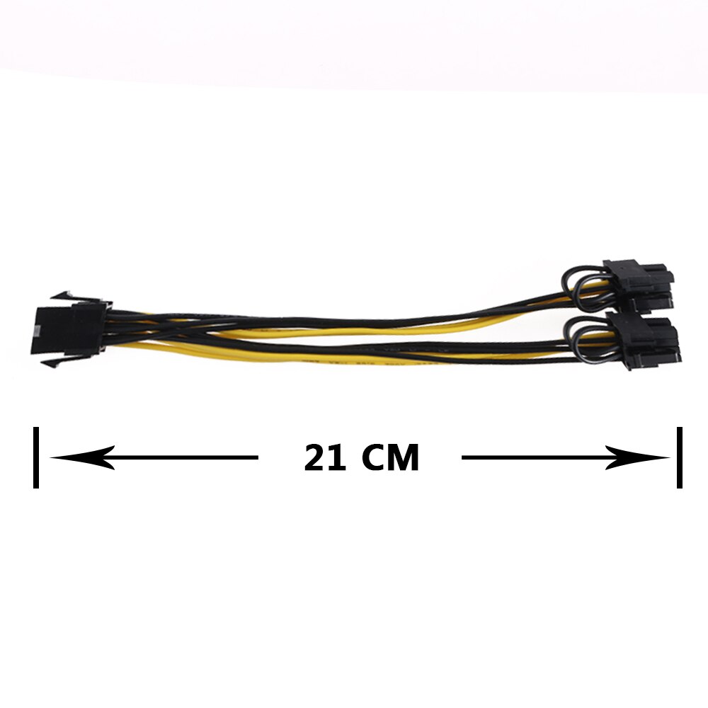 1 PC 6 Pin PCI-E Module Female To Dual 8 Pin 6+2P Male Video Card Power Adapter Cable