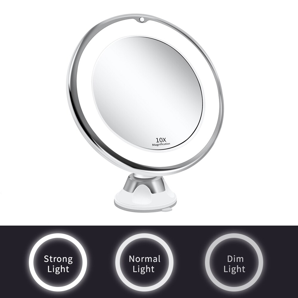 espejo aumento con luz espejo de maquillaje con luz espejo con luz led para maquillaje espejo maquillaje espejo con luz iluminado luz lupa espejos 10X espejo de vanidad espejos cosméticos miroir con led: 3 light 10x short