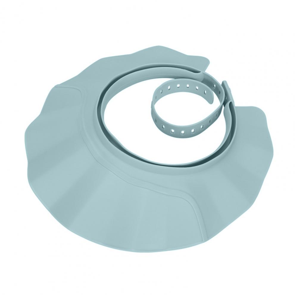 Shower Cap Shield Adjustable Bathing Head Hat Shampoo Visor Cap Soft BPA Free Hair Washing Shield For Head Ear Eye Protection: Blue