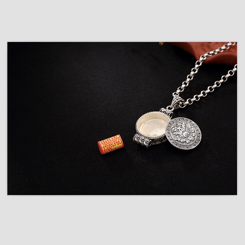 Uglyless Real 925 Sterling Silver Lovers Nepal Style Handmade Openable Gaudencio Box Pendant without Chain Ethnic Fine Jewelry