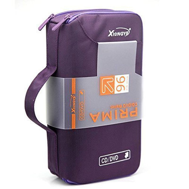 Étui de rangement pour DVD et CD, capacité de 96/64 disques, support pour voiture, sac de transport Portable pour accessoires DVD et CD: Violet