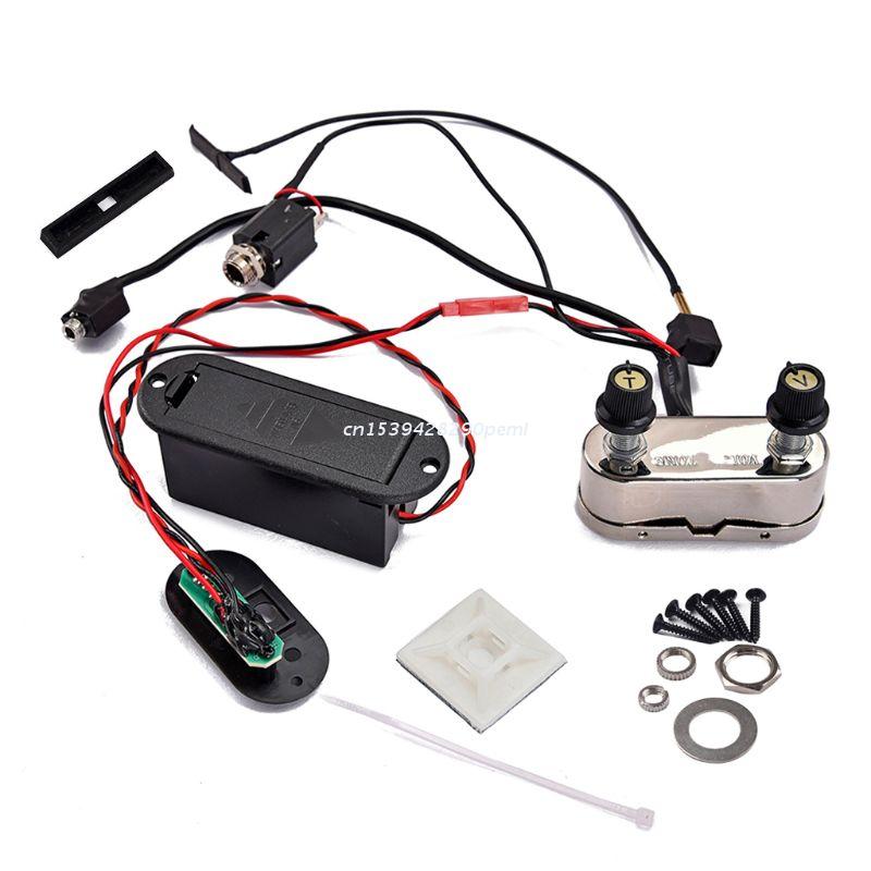 Kit de préampli avec pont Jack de 3.5mm, Kit de préampli avec amplificateur EQ pour accessoires de violon électrique, directe