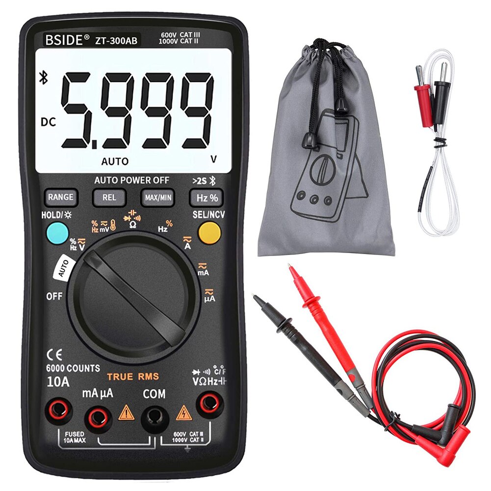 Hoge Precisie Multimeter Smart Multimeter Draadloze Digitale Multimeter Abs Bluetooth Digitale Weerstand Capaciteit Temp Tester