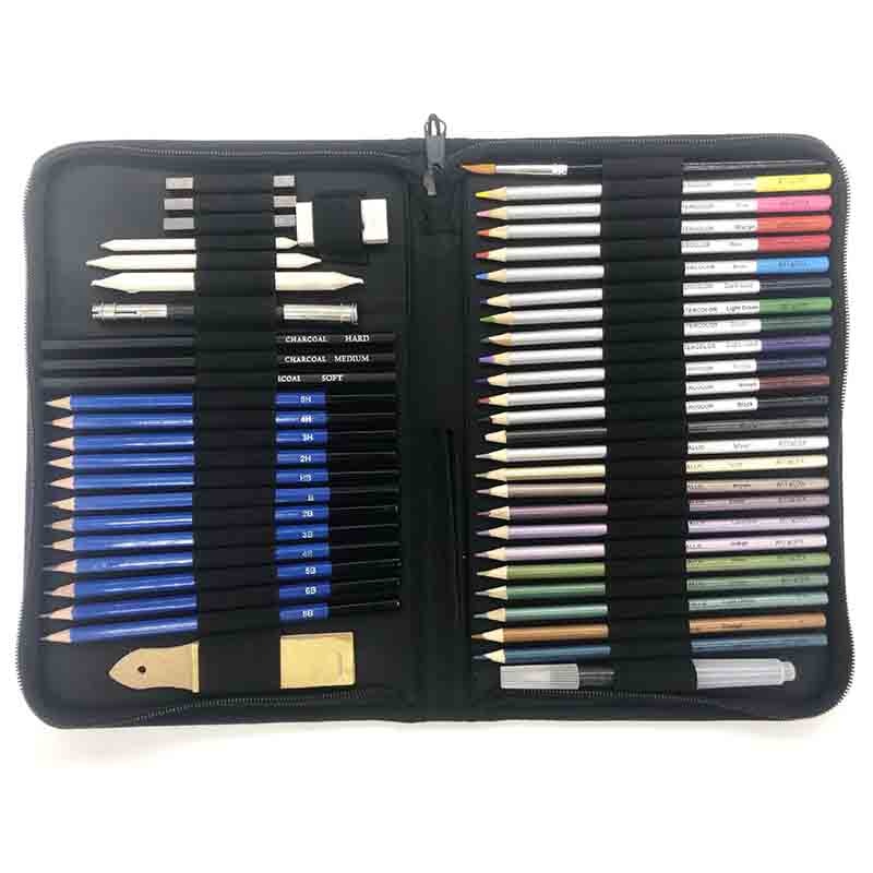 Kit de lápis para desenho e esboço, pintura a lápis colorida, kit profissional para desenhos, ferramentas para iniciantes