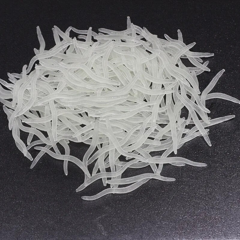 Bionic Red Worm Lure 100pcs 3.5cm Lifelike Silica Gel Fishy Artificial Red Worm Earthworm Bait Submerge Simulation Lure Pesca: Golden