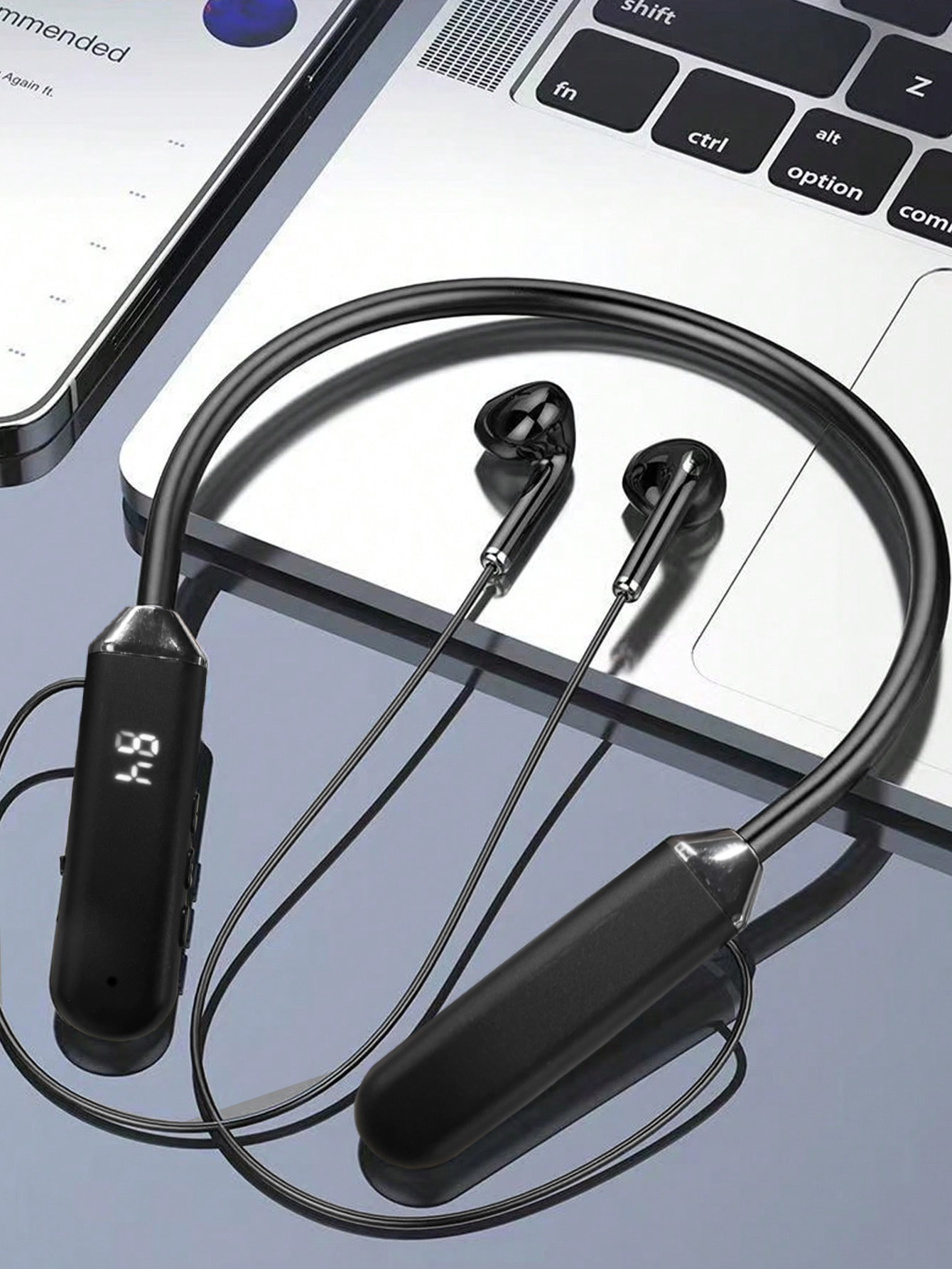 Auriculares inalámbricos, modelo recargable, Jerry, larga duración, auriculares deportivos portátiles para el cuello, auriculares inalámbricos para juegos/correr