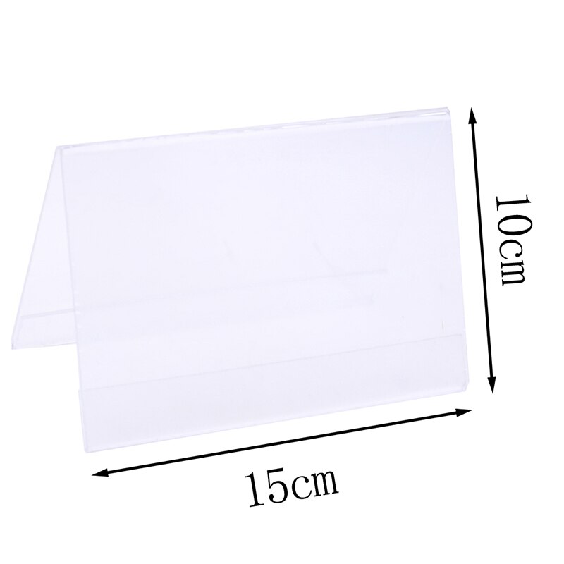 Multi Size Acrylic V Shape Office Desktop Sign Display Price Name Business Card Label Nameplate Table Number Holder Stand: 10x15cm