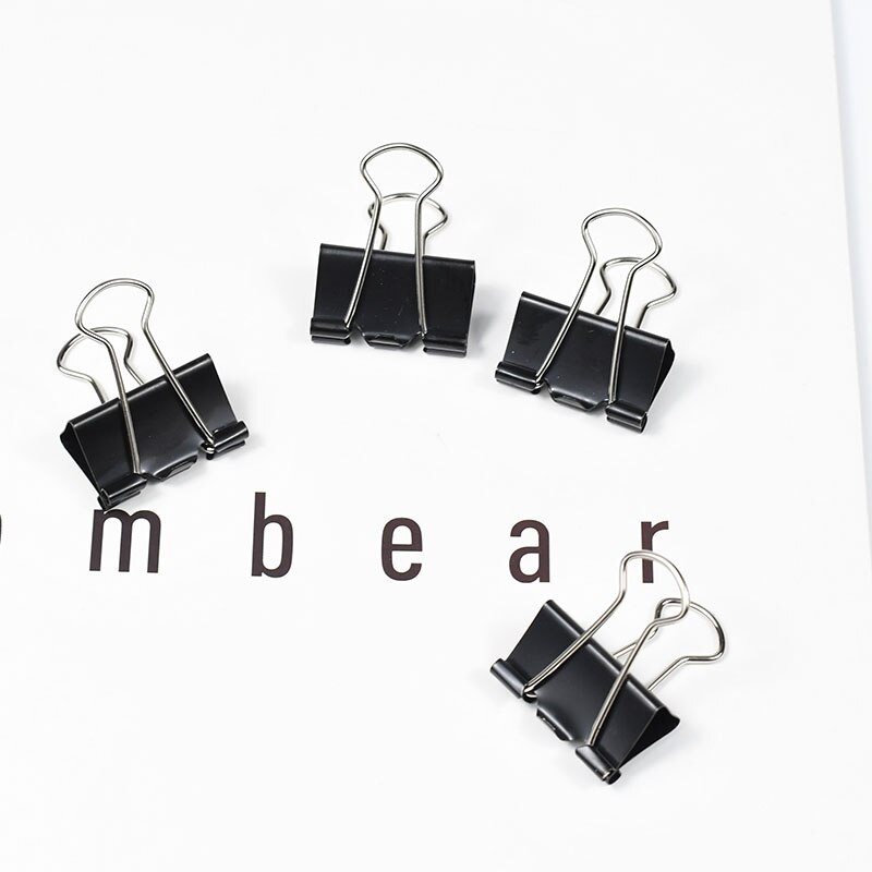 113A Metal Binder Clips Black Clips 12Pcs Home Office Books File Paper Clip Food Clips Strong clamping force Easy classification