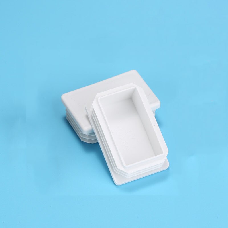 Meubels Pads Cups Stekkers Wit Plastic Roestvrij Staal Binnen Vierkante Buis Tafel Stoel Carbinet Voeten Been Cover 10Pcs
