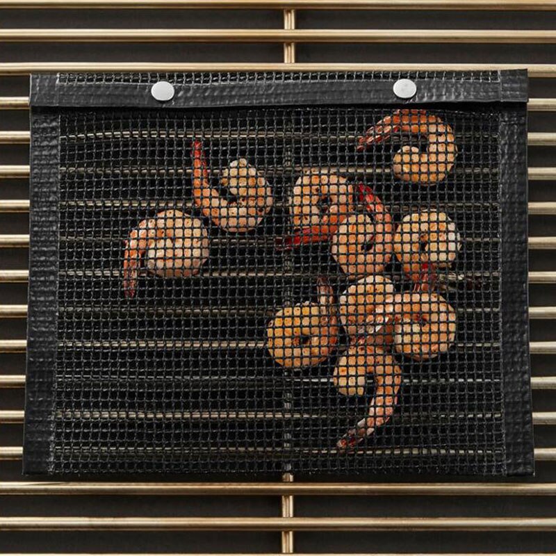 Bbq grill mesh bag gjenbrukbar non-stick grill pose bakeplate liners matter rutenett utendørs piknik verktøy bbq tilbehør